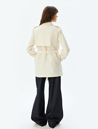 Kemerli Cepli Rahat Kalıp Kruvaze Trençkot