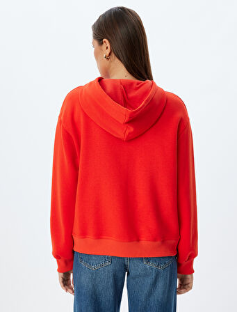 Kapşonlu Sweatshirt Şehir Baskılı Uzun Kollu 