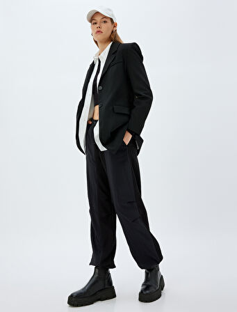 Paraşüt Pantolon Beli ve Paçaları Lastikli Cepli Rahat Kalıp