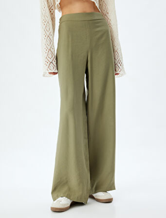 Modal Pantolon Yüksek Bel Geniş Paça