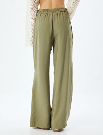 Modal Pantolon Yüksek Bel Geniş Paça