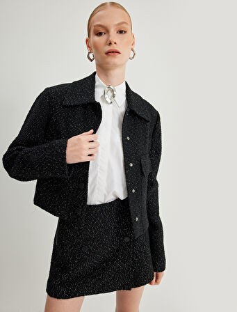 Mini Tüvit Şort Etek Kruvaze 