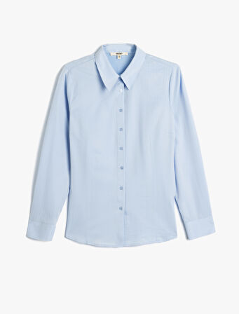Poplin Gömlek Uzun Kollu Klasik Yaka Slim Fit