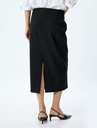 Midi Boy Kalem Etek Arkası Yırtmaç Detaylı Regular Fit