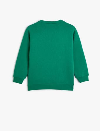 Uzun Kollu Bisiklet Yaka Yılbaşı Temalı Sweatshirt