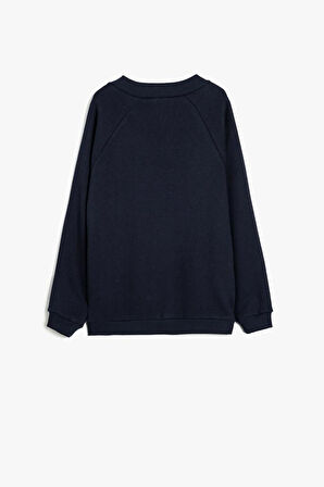 Koton Erkek Çocuk Fermuarlı Sweatshirt V Yaka Uzun Kollu