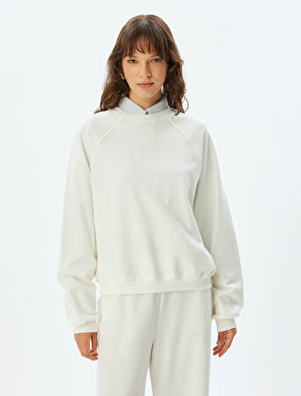 Basic Sweatshirt Bisiklet Yaka Uzun Kollu
