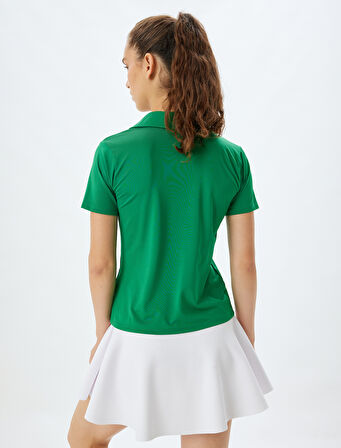 Spor Tişört Polo Yaka Kısa Kollu Slim Fit