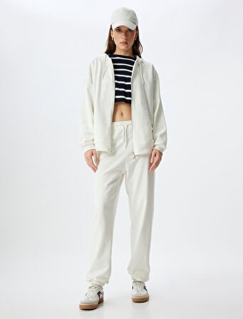 Jogger Eşofman Altı Cepli Beli Bağlamalı Üç İplik