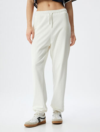 Jogger Eşofman Altı Cepli Beli Bağlamalı Üç İplik