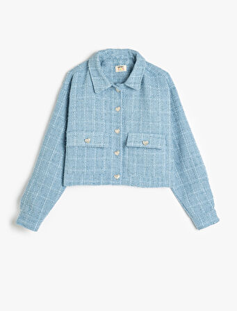 Tüvit Ceket Uzun Kollu Düğme Kapamalı Cep Detaylı