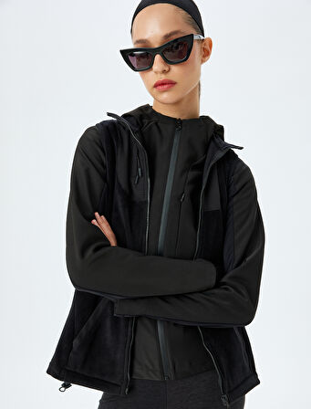 Polar Yelek Fermuarlı Cep Detaylı Dik Yaka Rahat Kalıp