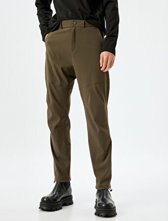 Dikiş Detaylı Düğmeli Fermuarlı Cepli Oversize Spor Eşofman Altı