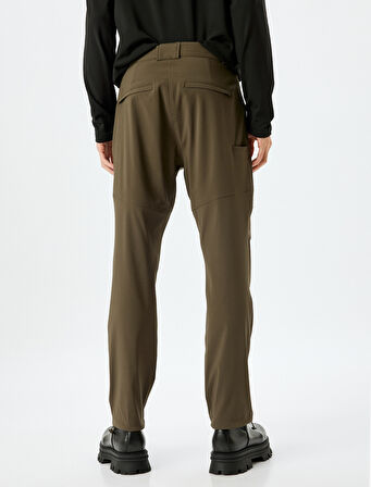 Dikiş Detaylı Düğmeli Fermuarlı Cepli Oversize Spor Eşofman Altı