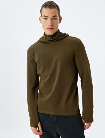 Spor Sweatshirt Kapşonlu Şardonlu Yumuşak Tuşe Uzun Kollu