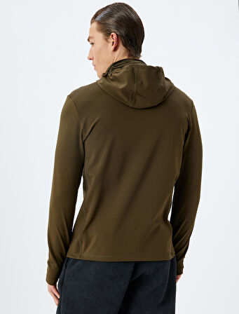 Spor Sweatshirt Kapşonlu Şardonlu Yumuşak Tuşe Uzun Kollu