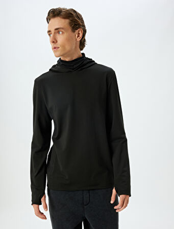Spor Sweatshirt Kapşonlu Şardonlu Yumuşak Tuşe Uzun Kollu 