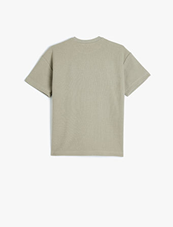 Basic Tişört Kısa Kollu Bisiklet Yaka Pamuklu Dokulu