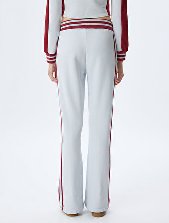 İspanyol Paça Şerit Detaylı Beli Lastikli Eşofman Altı