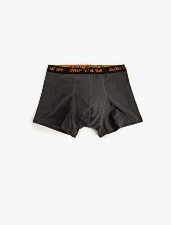 3'lü Boxer Seti Slogan Baskılı Pamuklu