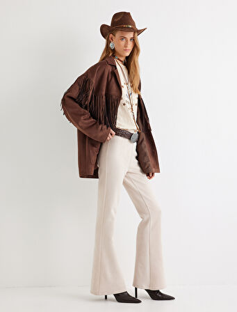 Suni Süet Pantolon İspanyol Paça 