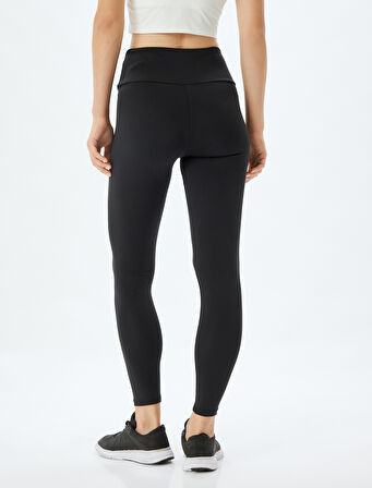 Spor Tayt Yüksek Bel Yumuşak Tuşe Slim Fit İnterlok