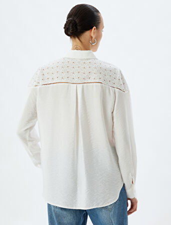 Fistolu Gömlek İşlemeli Viskon Kumaş Uzun Kollu Regular Fit