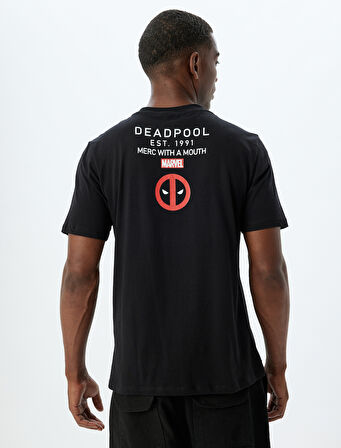 Deadpool Tişört Lisanslı Bisiklet Yaka Kısa Kollu Pamuklu