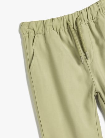 Jogger Pantolon Cep Detaylı Viskon Kumaş