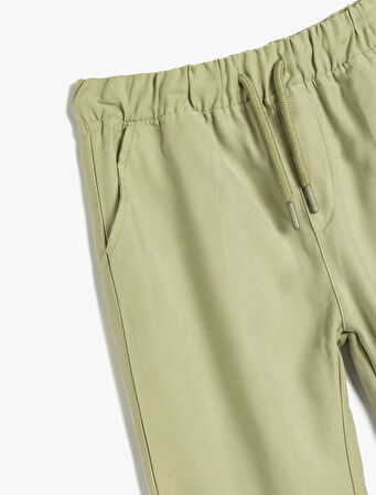 Jogger Pantolon Cep Detaylı Viskon Kumaş