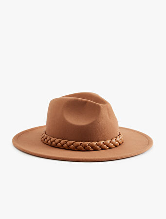 Fötr Şapka Örgü Bant Detaylı 