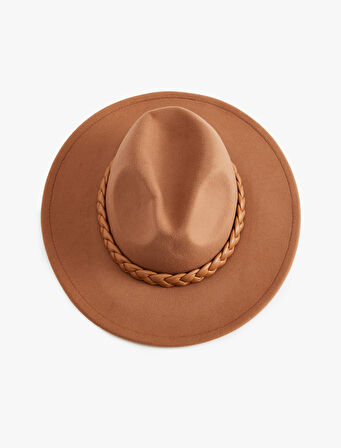 Fötr Şapka Örgü Bant Detaylı 