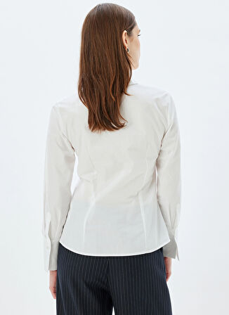 Koton Normal Polo Yaka Beyaz Kadın Gömlek 5WAK60194UW000