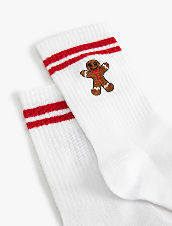 Yılbaşı Desenli Tenis Çorabı