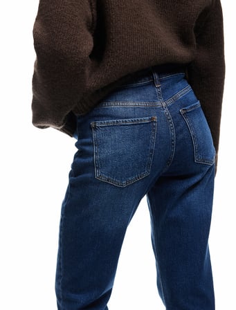 Normal Bel Kısa Düz Paça Dar Kalıp Jean Pantolon - Slim Straight Jeans