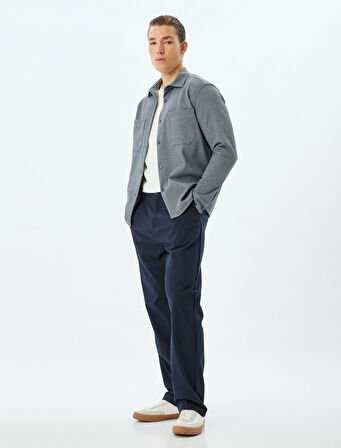 Uzun Kollu Gömlek Cep Detaylı Viskon Karışımlı