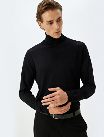 Triko Kazak Balıkçı Yaka Basic Viskon Karışımlı