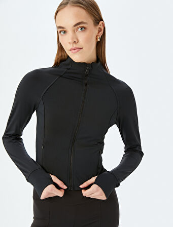 Fermuarlı Slim Fit Spor Tişört
