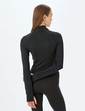 Fermuarlı Slim Fit Spor Tişört