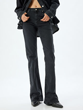 İspanyol Paça Kot Pantolon Cepli - Victoria Flare Jeans