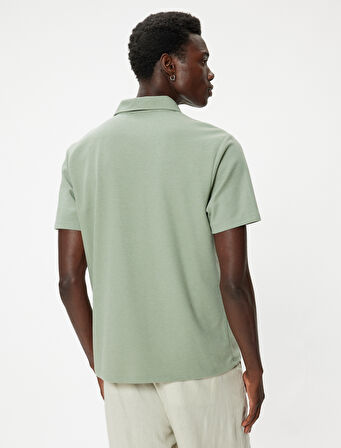 Polo Yaka Tişört Slim Fit Kısa Kollu Pamuk Karışımlı