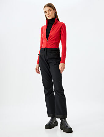 Cepli Slim Fit Dik Yaka Fermuarlı Polar Sweatshirt