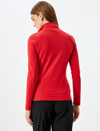Cepli Slim Fit Dik Yaka Fermuarlı Polar Sweatshirt
