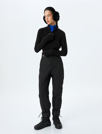 Yarım Fermuarlı Uzun Kollu Dik Yaka Slim Fit Polar Sweatshirt