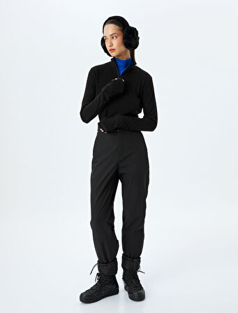 Yarım Fermuarlı Uzun Kollu Dik Yaka Slim Fit Polar Sweatshirt