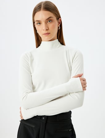 Uzun Kollu Slim Fit Boğazlı Yaka Polar Body 