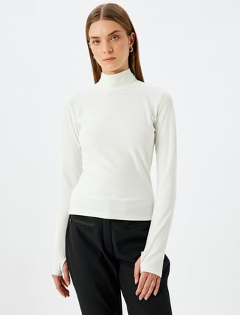 Uzun Kollu Slim Fit Boğazlı Yaka Polar Body 