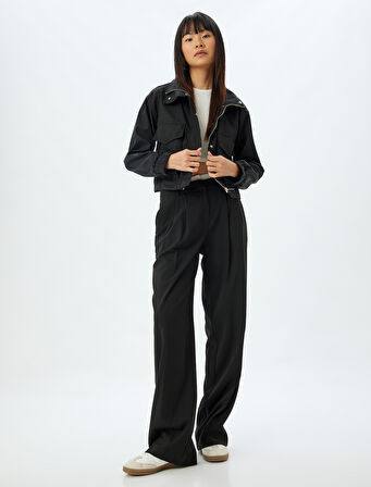 Crop Yağmurluk Dik Yaka Fermuarlı Cep Detaylı Su Geçirmez