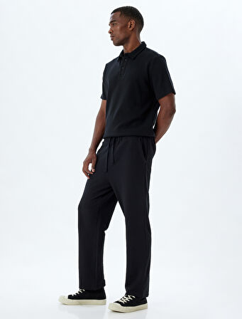 Eşofman Altı Beli Bağcıklı Cep Detaylı Pamuklu