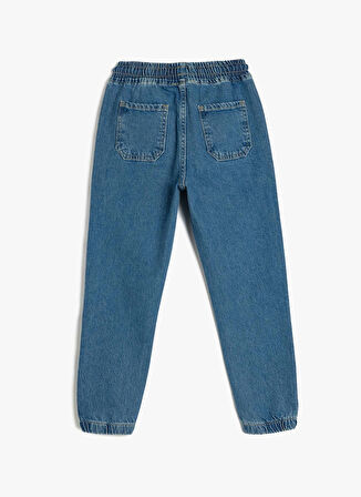 Koton Lastikli Bel Koyu İndigo Erkek Çocuk Denim Pantolon 5WKB40024TD